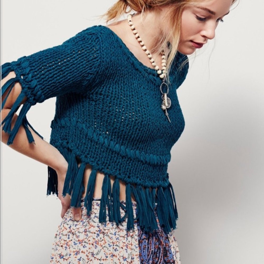 NWT Free People On The Fringe Festival Sweater S